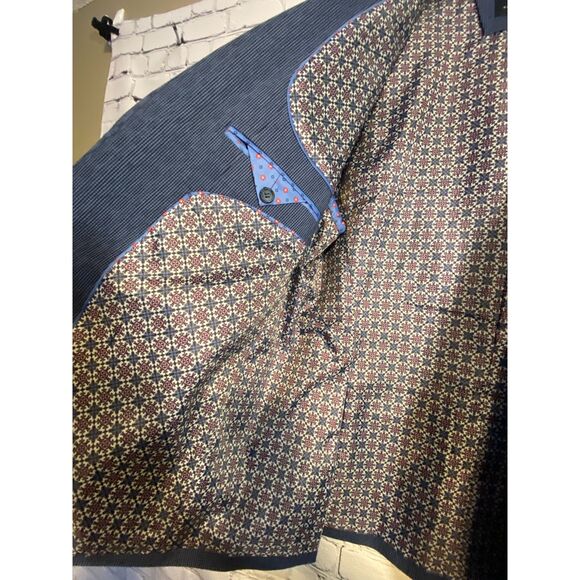 TailorByrd Men's 2 Button Sport Coat Blue Size 44R Fully Lined Stretch Fabric - Picture 4 of 16